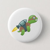 Flying Turtle with a Jetpack Ronde Button 5,7 Cm (Voorkant)