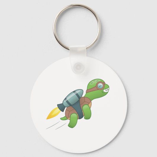 Flying Turtle with a Jetpack Sleutelhanger (Voorkant)