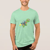 Flying Turtle with a Jetpack Tri-Blend Shirt (Voorkant)
