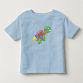 Flying Turtle with a Red Jetpack Kinder Shirts (Voorkant)