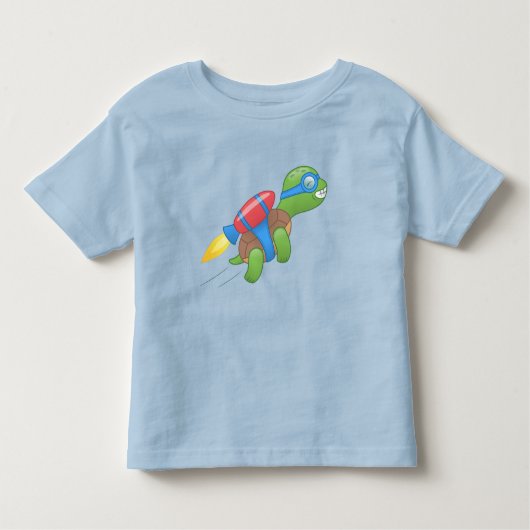Flying Turtle with a Red Jetpack Kinder Shirts (Voorkant)