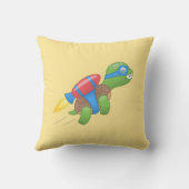Flying Turtle with a Red Jetpack Kussen (Achterkant)