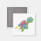 Flying Turtle with a Red Jetpack Magnet (Voorkant / Achterkant)