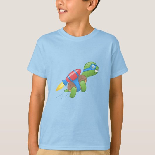 Flying Turtle with a Red Jetpack T-shirt (Voorkant)