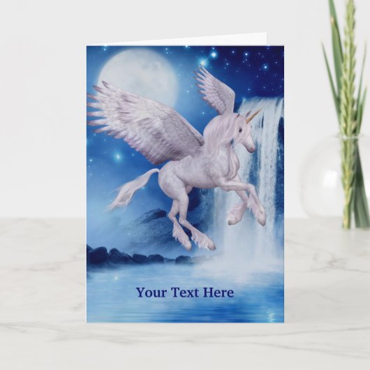 Flying Unicorn Fantasy Horse Photo Card Kaart (Voorkant)