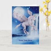 Flying Unicorn Fantasy Horse Photo Card Kaart (Gele Bloem)