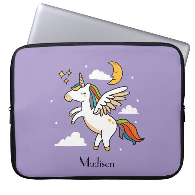 Flying Unicorn Laptop Sleeve (Voorkant)