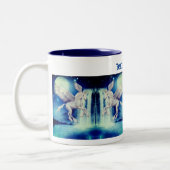 Flying Unicorn Waterfall Fantasy Gepersonaliseerd Tweekleurige Koffiemok (Links)