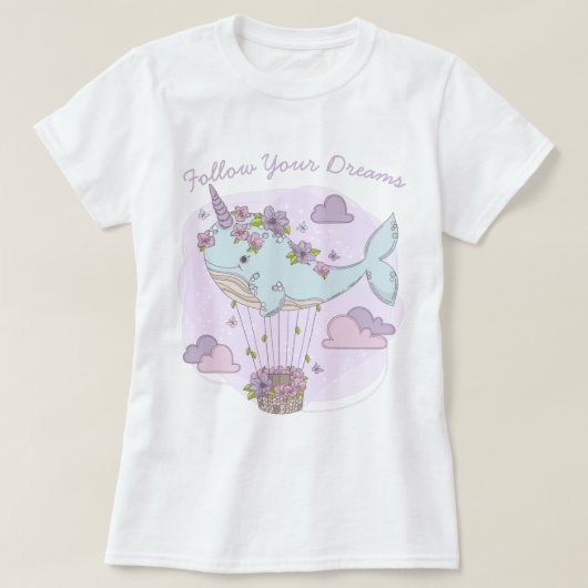Flying Unicorn Whale T-Shirt (Design voorkant)