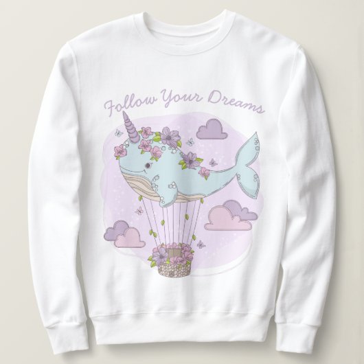 Flying Unicorn Whale Trui (Design voorkant)