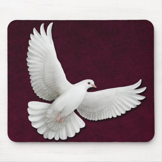 Flying White Dove  Mousepad Muismat (Voorkant)