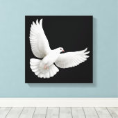 Flying White Dove verpakt Canvas Afdruk (Insitu (Houten vloer))