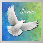 Flying White Peace Dove Print (Voorkant)