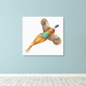 Flying Wild Ringneck Fazant Verpakt Canvas (Insitu (Houten vloer))