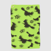 Flying witch among stars at Halloween night 3D Golfhanddoek (Voorkant)