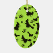 Flying witch among stars at Halloween night 3D Keramisch Ornament (Rechts)