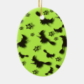 Flying witch among stars at Halloween night 3D Keramisch Ornament (Achterkant)