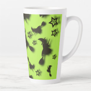 Flying witch among stars at Halloween night 3D  Latte Mok