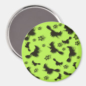 Flying witch among stars at Halloween night 3D Magneet (Voorkant / Achterkant)