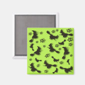 Flying witch among stars at Halloween night 3D Magneet (Voorkant / Achterkant)