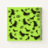 Flying witch among stars at Halloween night 3D Notitieboek (Achterkant)