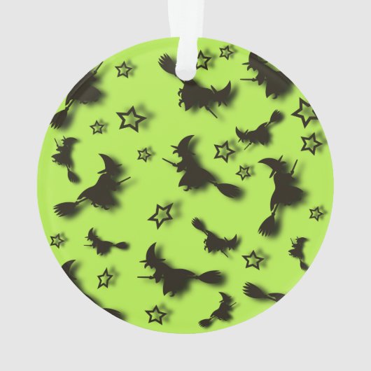 Flying witch among stars at Halloween night 3D Ornament (achterkant)