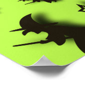 Flying witch among stars at Halloween night 3D Poster (Hoek)