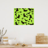 Flying witch among stars at Halloween night 3D Poster (Keuken)