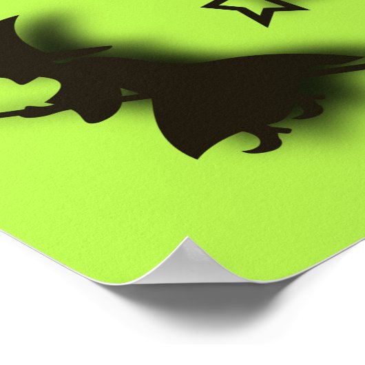 Flying witch among stars at Halloween night 3D Poster (Hoek)