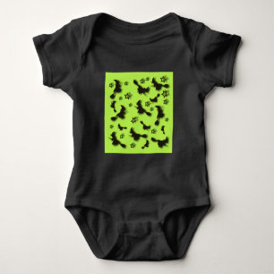Flying witch among stars at Halloween night 3D Romper