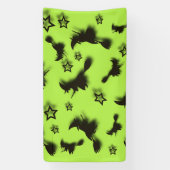 Flying witch among stars at Halloween night 3D Spandoek (Verticaal)