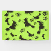 Flying witch among stars at Halloween night 3D Spandoek (Horizontaal)