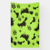 Flying witch among stars at Halloween night 3D Spandoek (Verticaal)