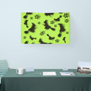 Flying witch among stars at Halloween night 3D Spandoek