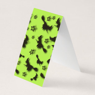 Flying witch among stars at Halloween night 3D Visitekaartje