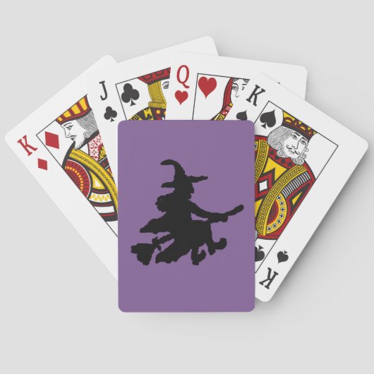 Flying Witch Black on Purple Pokerkaarten (Achterkant)