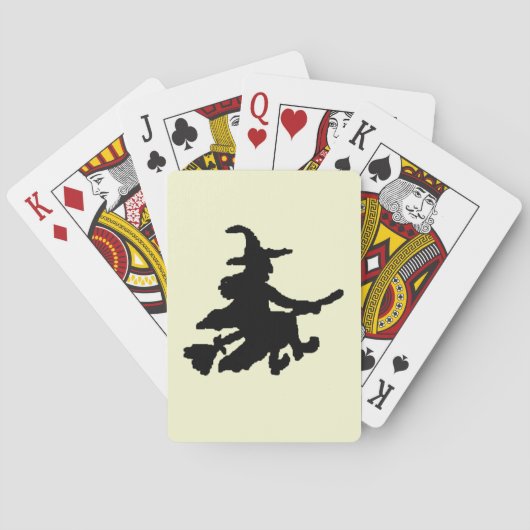 Flying Witch Black on Yellow Pokerkaarten (Achterkant)
