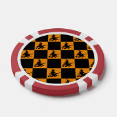 Flying Witch Black & Orange Checkered Poker Chips (Enkel)