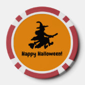 Flying Witch Black & Orange Checkered Poker Chips (Achterkant)