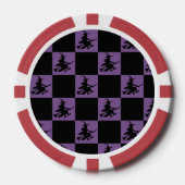 Flying Witch Black & Purple Checkered Poker Chips (Voorkant)