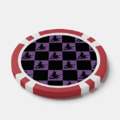 Flying Witch Black & Purple Checkered Poker Chips (Enkel)