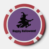 Flying Witch Black & Purple Checkered Poker Chips (Achterkant)