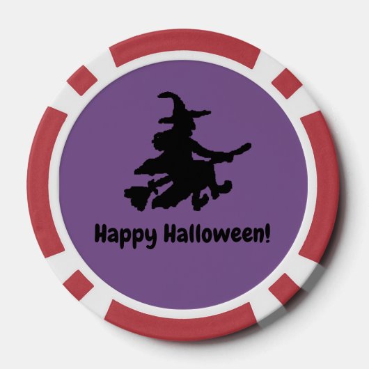 Flying Witch Black & Purple Checkered Poker Chips (Achterkant)