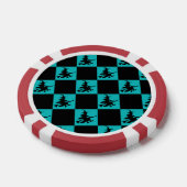 Flying Witch Black & Teal Checkered Poker Chips (Enkel)