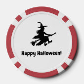 Flying Witch Black & White Checkered Poker Chips (Achterkant)