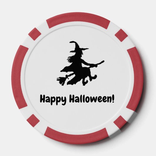 Flying Witch Black & White Checkered Poker Chips (Achterkant)
