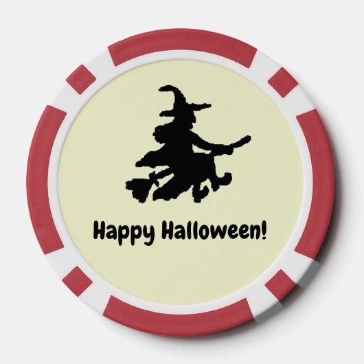 Flying Witch Black & Yellow Checkered Poker Chips (Achterkant)