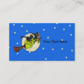 Flying Witch Cat Moon Stars Visitekaartje (Achterkant)