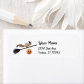 Flying Witch Eekhoorn retour adreslabels Etiket (Insitu)