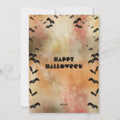 Flying Witch Full Moon Black Cats Spooky Halloween Feestdagenkaart (Achterkant)